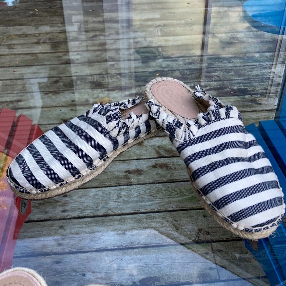 Striped Espadrille Slip-On Shoes